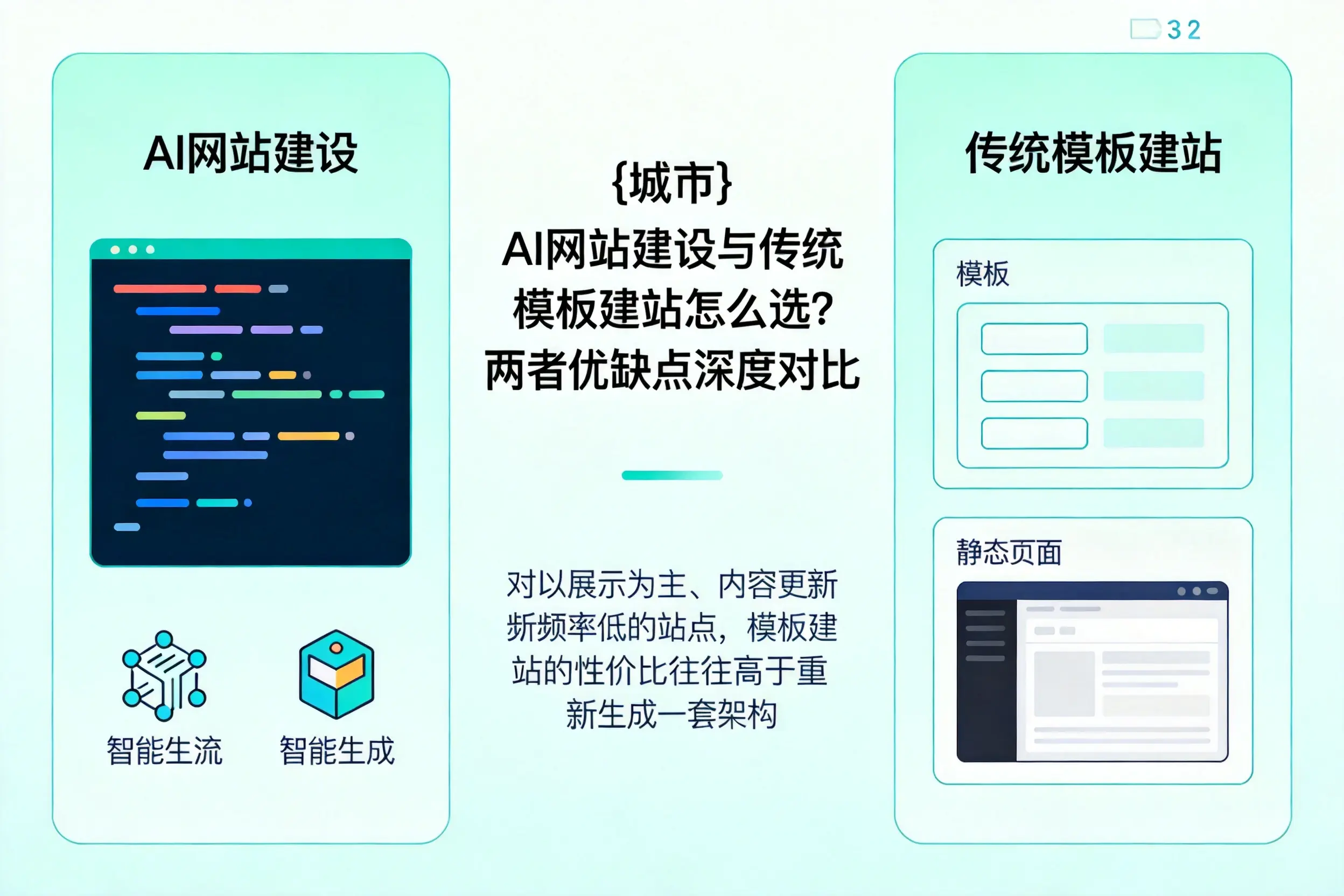 眉山AI网站建设与传统模板建站怎么选？两者优缺点深度对比