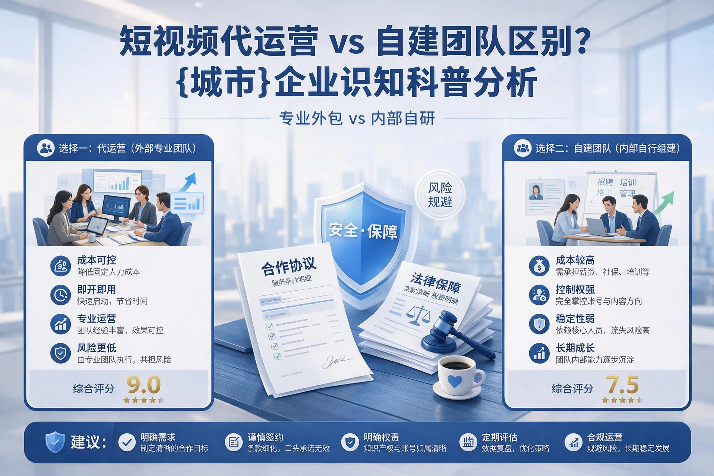 短视频代运营与自建团队区别？眉山企业认知科普分析