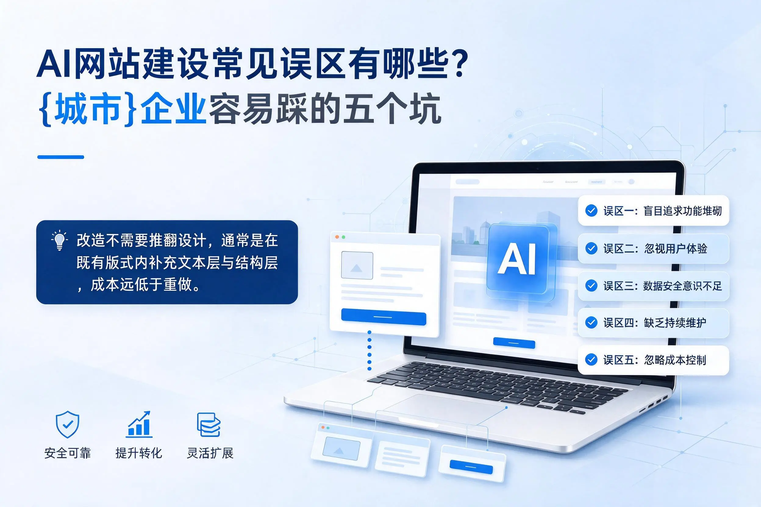AI网站建设常见误区有哪些？眉山企业容易踩的五个坑